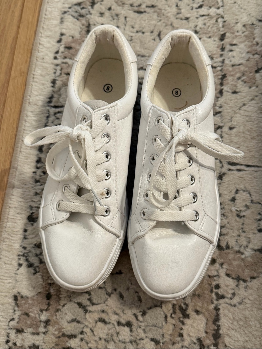 Amazon White Women's Lace-Up Low-Top Sneakers